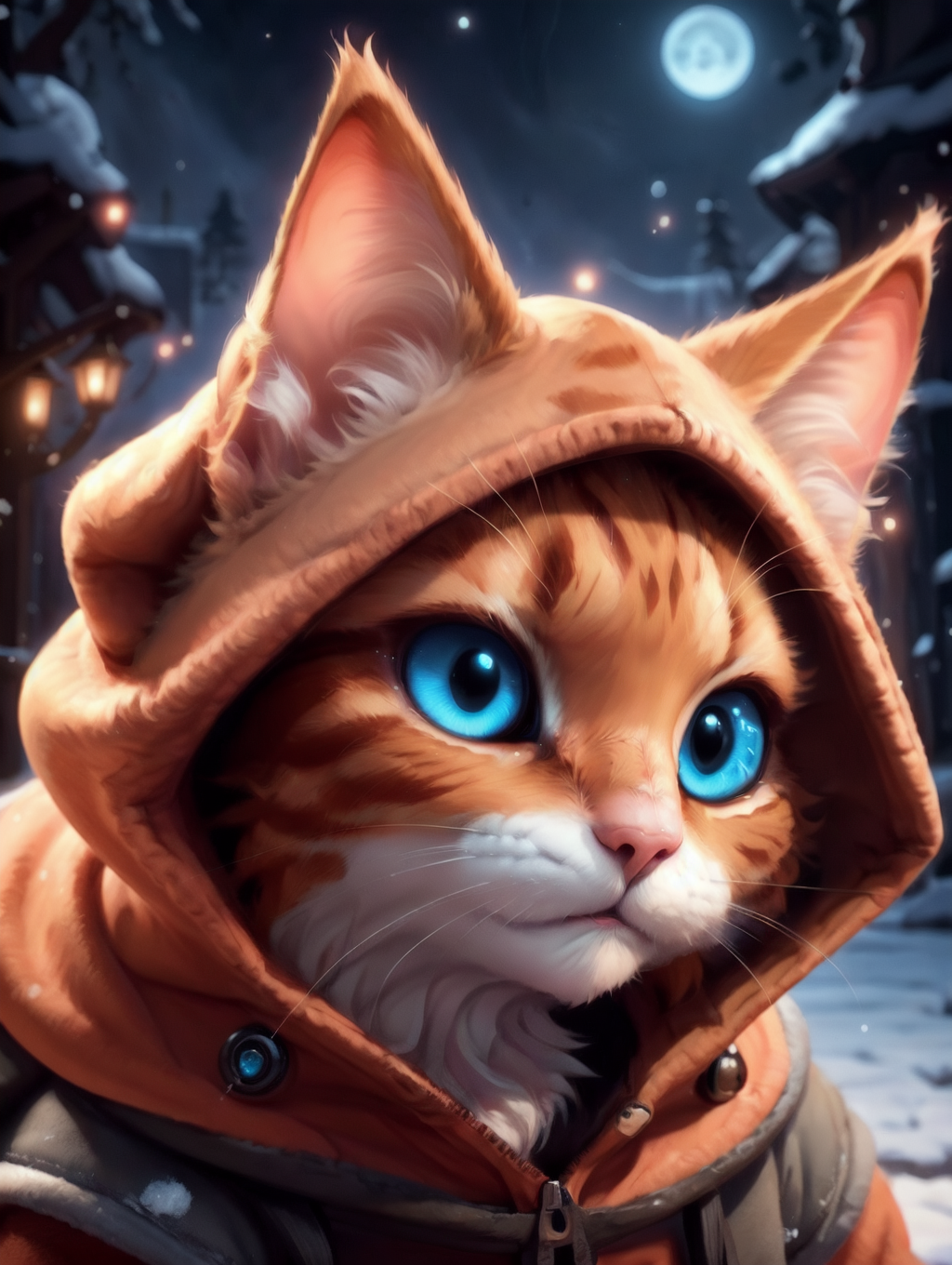 cat ginger cat blue eyes hooded portrait night 20231014090856.png